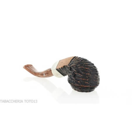 Peterson Derry Rusticated 80s Fishtail shape Bent Bulldog Peterson Of Doublin Pipe Peterson