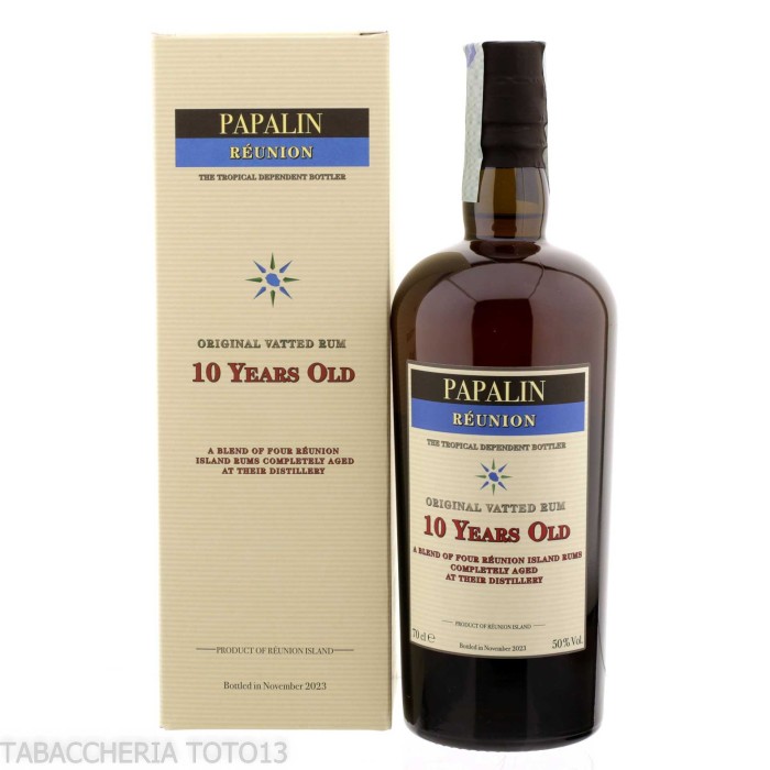 Papalin Reunion 10 yo finest blend of old rums By Velier Vol.50% Cl.70 Habitation Velier Rum