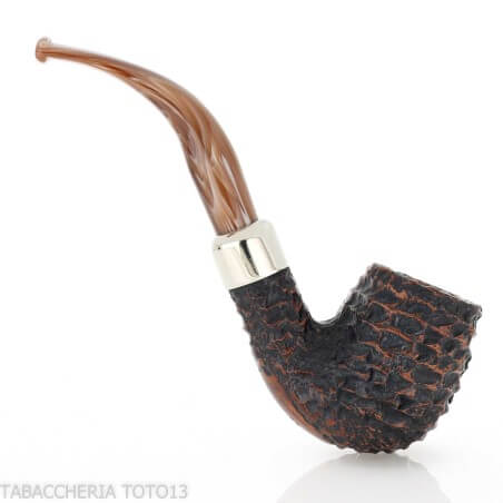 Peterson Derry Rusticated 69 Fishtail shape Bent Billiard Peterson Of Doublin Pipe Peterson