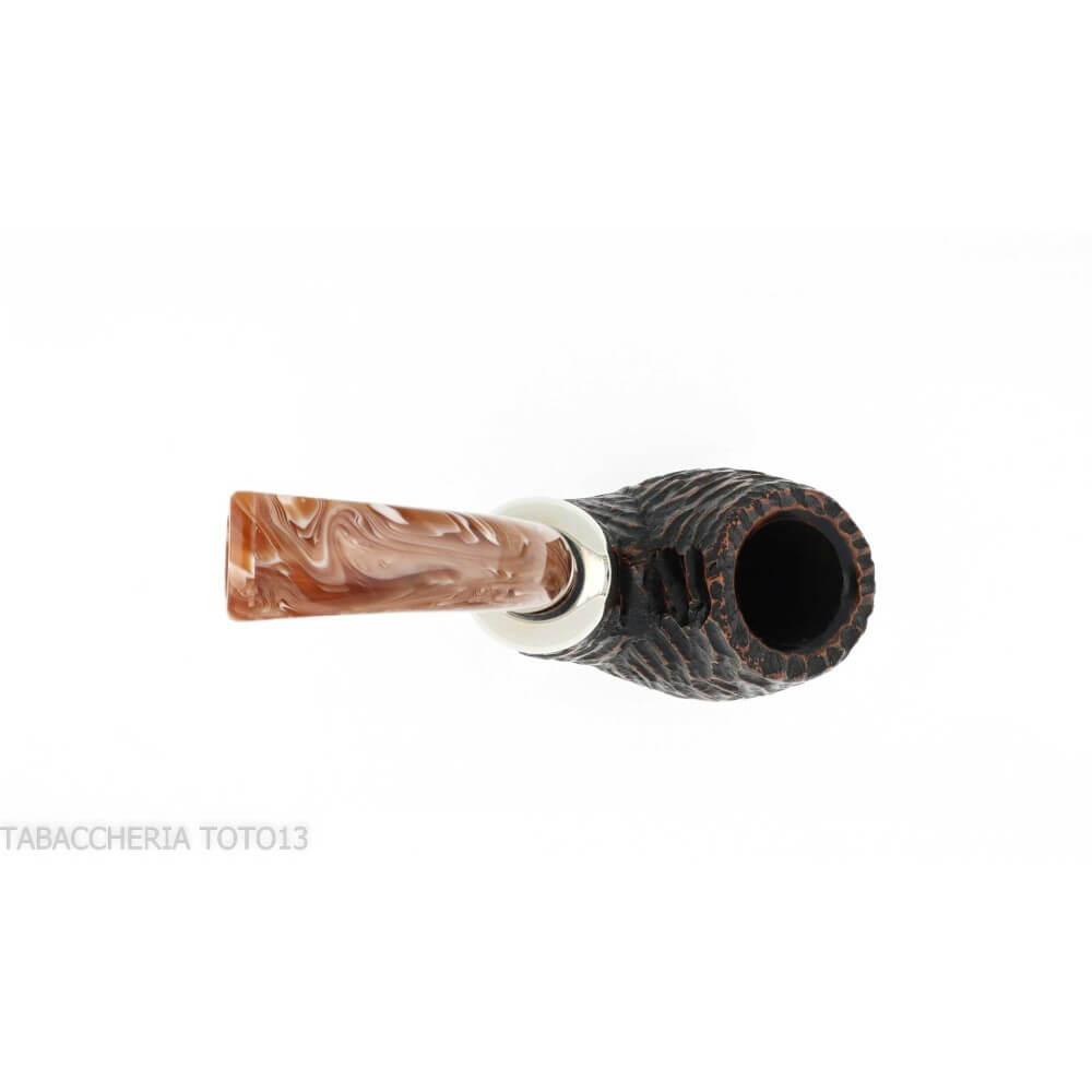 Peterson Derry Rusticated X220 Fishtail shape big Bent Billiard - Peterson Of Doublin Pipe
