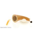 Petite pipe forme Calebasse en calebasse, bague en argent et embout en ambre - Pipe Pour le Tabac - écume de mer - sépiolite,