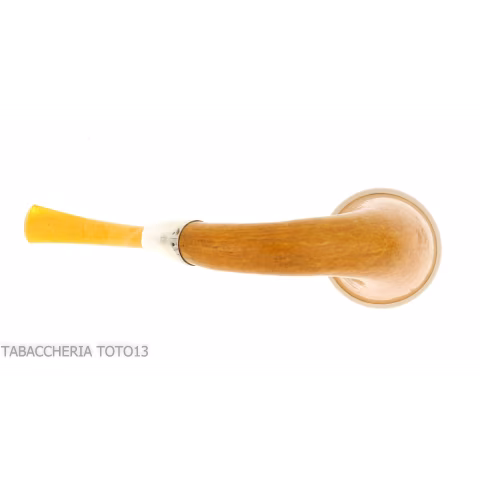 Pipa pequeña forma Calabash en calabaza, anillo de plata y boquilla de ámbar-Strambrach pipe