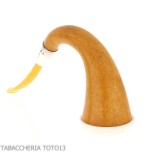 Small pipe Calabash shape in gourd, silver ring and amber mouthpiece - Tobacco Pipes - Sea foam - seppiolite, calabash gourd 
