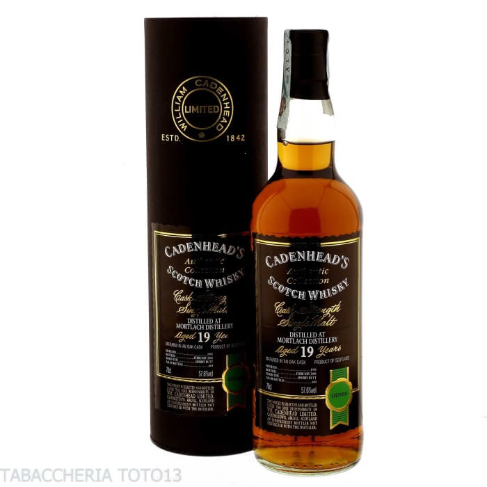 Mortlach 19 Y.O. Distilled 1988 Bottled 2008 by Cadenhead Vol.57,6% Cl.70 Cadenhead's Whisky