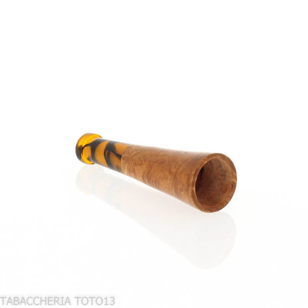 Fuma Toscani in radica con foro conico bocchino color marmorizzato Fiamma di Re di Andrea Pascucci Bocchini per Toscano Bocch...