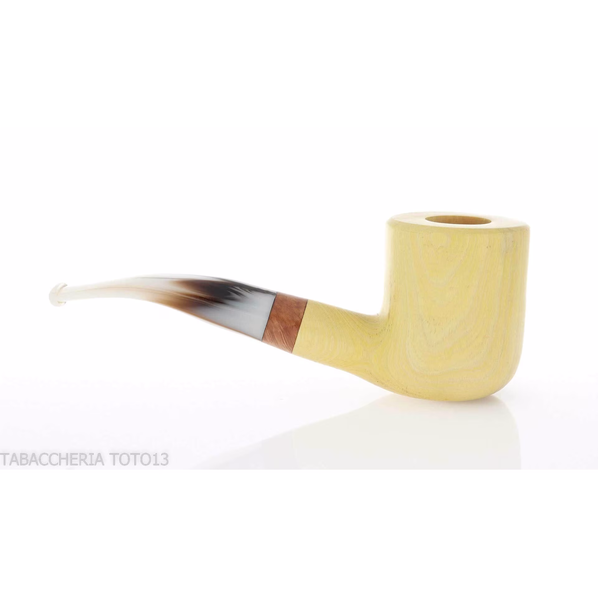 Tom Spanu shape Bent billiard pipe in lemon wood-Tom Spanu