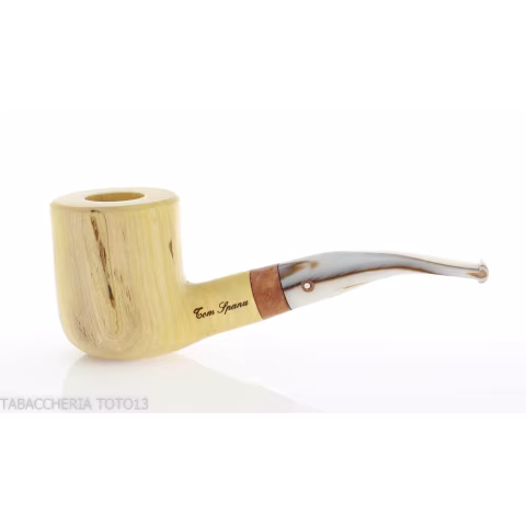 Tom Spanu shape Bent billiard pipe in lemon wood-Tom Spanu