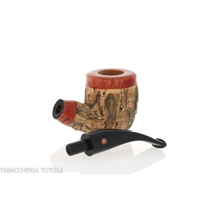 Pipe de billard courbe en liège par Tom Spanu - Pipe Pour le Tabac - Racine naturelle