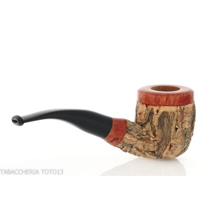Pipe de billard courbe en liège par Tom Spanu - Pipe Pour le Tabac - Racine naturelle