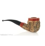 Pipe de billard courbe en liège par Tom Spanu - Pipe Pour le Tabac - Racine naturelle