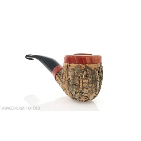 Pipe de billard courbe en liège par Tom Spanu - Pipe Pour le Tabac - Racine naturelle