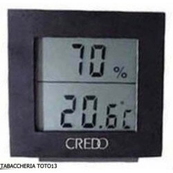 Quadratisches digitales Thermometer-Hygrometer von Credo schwarz