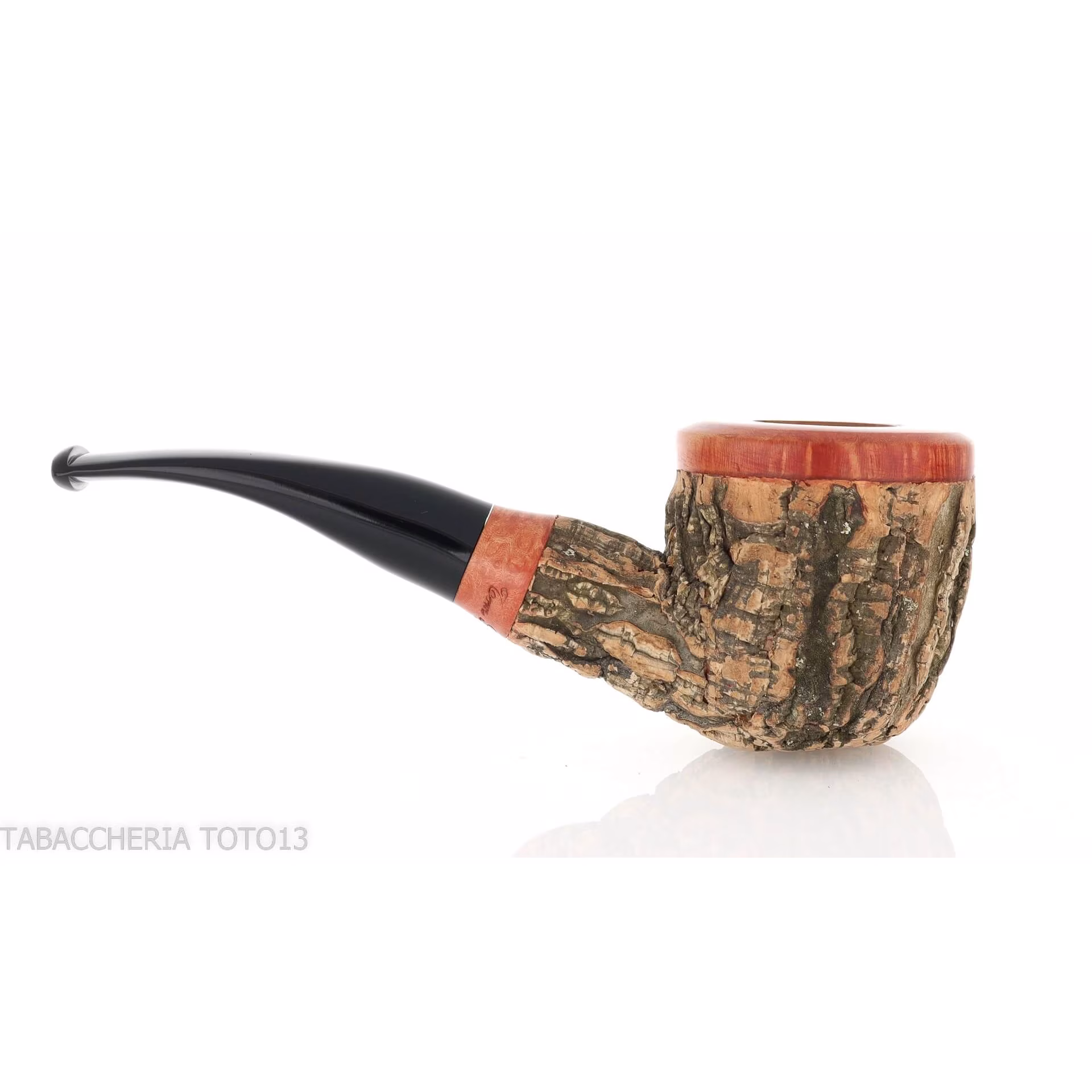 Tom Spanu pipe Pot curved cork pipe - Tobacco Pipes - Natural root