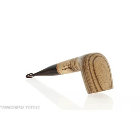 New look strips series pipe, zebrano finish, straight billiard shape Talamona pipe Talamona