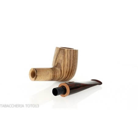 New look strips series pipe, zebrano finish, straight billiard shape Talamona pipe Talamona