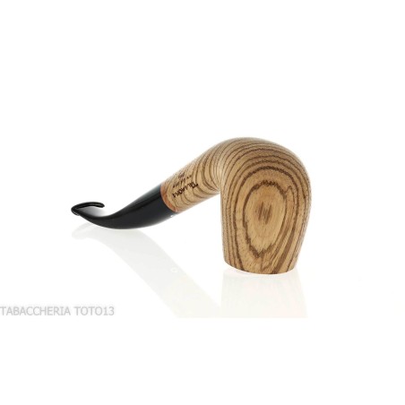Pfeife der Strips-Serie im neuen Look, Zebrano-Finish, gebogene Billardform - Tabakpfeifen