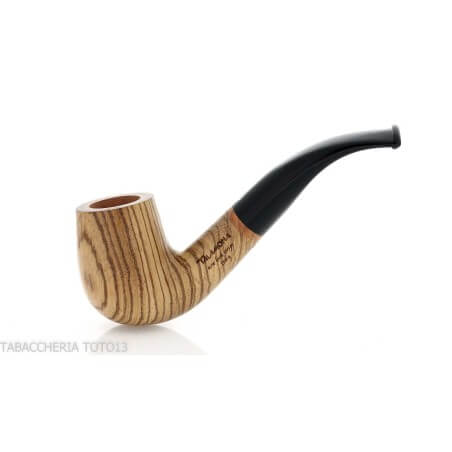 New look strips series pipe, zebrano finish, curved billiard shape Talamona pipe Talamona