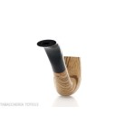 Pipe série New Look Strips, finition zebrano, forme billard courbée Talamona pipe Talamona