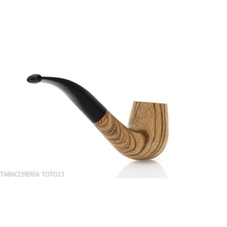 Pfeife der Strips-Serie im neuen Look, Zebrano-Finish, gebogene Billardform - Tabakpfeifen