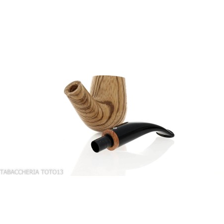 Pfeife der Strips-Serie im neuen Look, Zebrano-Finish, gebogene Billardform - Tabakpfeifen