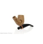 Pfeife der Strips-Serie im neuen Look, Zebrano-Finish, gebogene Billardform - Tabakpfeifen