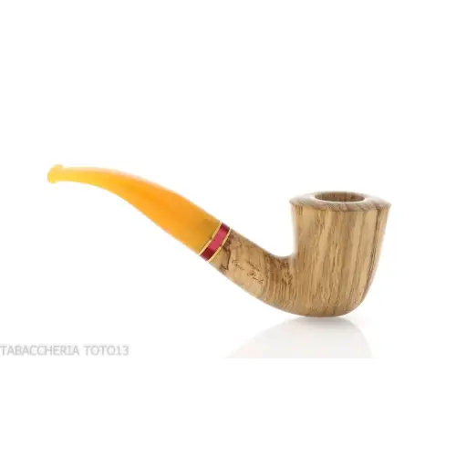 Pfeife der Oliver-Serie, natürliches Olivenfinish, gebogene Dublin-Form - Tabakpfeifen