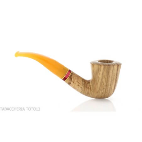 Oliver series pipe, natural olive finish, curved Dublin shape - Talamona pipe