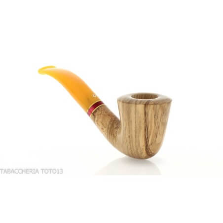 Oliver series pipe, natural olive finish, curved Dublin shape Talamona pipe Talamona