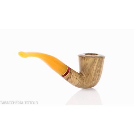Pfeife der Oliver-Serie, natürliches Olivenfinish, gebogene Dublin-Form - Tabakpfeifen
