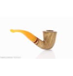 Pfeife der Oliver-Serie, natürliches Olivenfinish, gebogene Dublin-Form - Tabakpfeifen