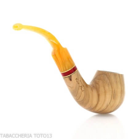 Pipa serie Oliver, acabado oliva natural, forma curvada de Apple Talamona pipe Talamona