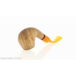 Pipe série Oliver, finition olive naturelle, forme Apple courbée Talamona pipe Talamona