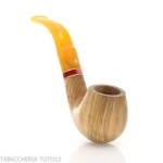 Oliver series pipe, natural olive finish, curved Apple shape Talamona pipe Talamona