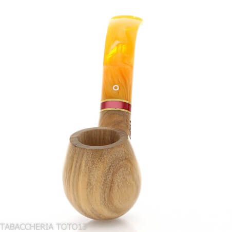 Oliver series pipe, natural olive finish, curved Apple shape Talamona pipe Talamona