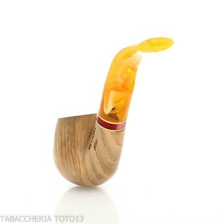 Oliver series pipe, natural olive finish, curved Apple shape Talamona pipe Talamona