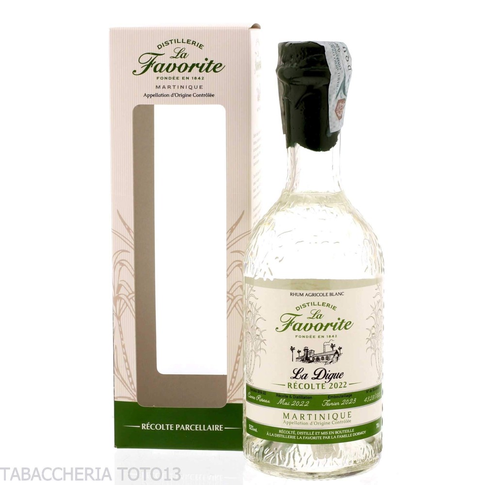 La Favorite rhum blanc Cuveè la Digue Vol.52% Cl.70 - Destilliert