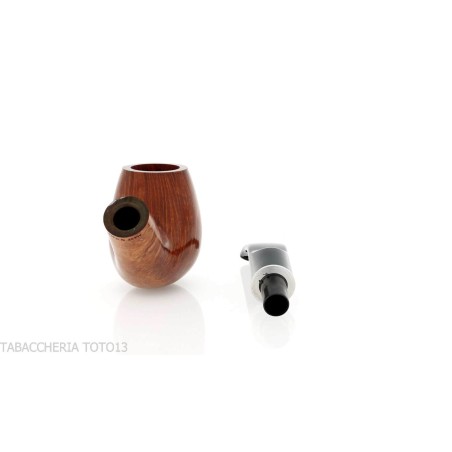 Pipa de tabaco curvada en forma de manzana en brezo claro-Pipa Milano