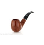 Pipa de tabaco curvada en forma de manzana en brezo claro-Pipa Milano
