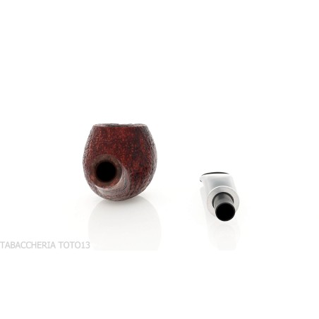 Pipa de tabaco semicurvada en forma de manzana en brezo oscuro arenado - Pipas de Tabaco