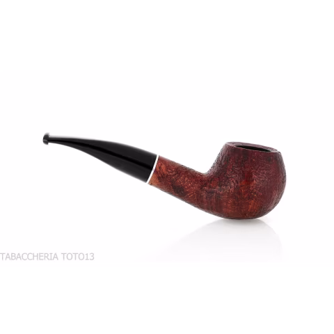 Halbgebogene, apfelförmige Tabakpfeife aus dunkel sandgestrahltem Dornbusch - Tabakpfeifen
