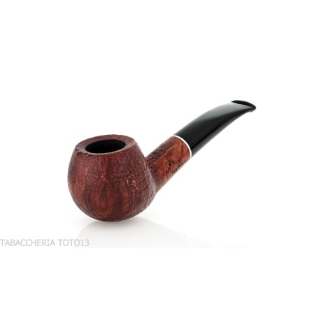 Pipa de tabaco semicurvada en forma de manzana en brezo oscuro arenado - Pipas de Tabaco