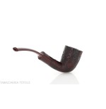Pipe Ashton Brindle Forme de billard courbé sablé foncé - Pipe Pour le Tabac - Racine naturelle