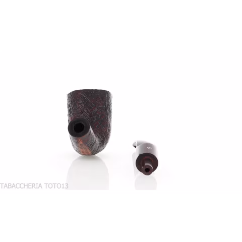 Pipa Ashton Brindle forma Bent Billiard sabbiata scura - Pipe