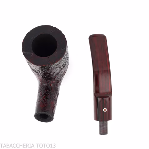 Pipa Ashton Brindle forma Bent Billiard sabbiata scura - Pipe