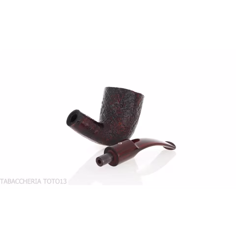 Pipe Ashton Brindle Forme de billard courbé sablé foncé - Pipe Pour le Tabac - Racine naturelle