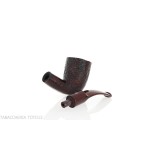 Pipe Ashton Brindle Forme de billard courbé sablé foncé - Pipe Pour le Tabac - Racine naturelle