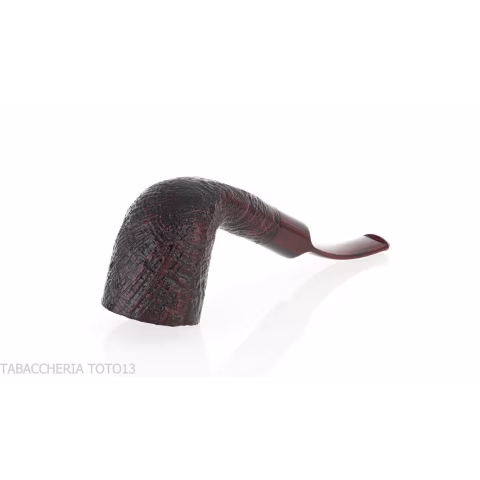 Pipa Ashton Brindle forma Bent Billiard sabbiata scura - Pipe