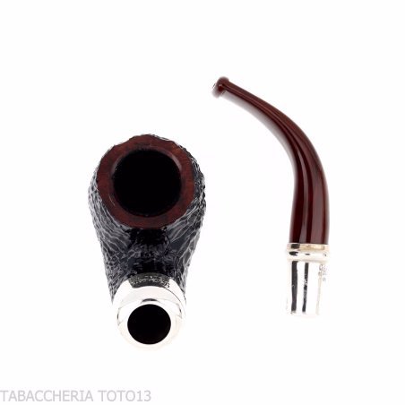 Peterson Newgrange spigot Sandblasted 221 Fishtail Bent Billiard - Pipe