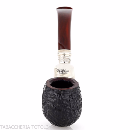 Peterson Newgrange spigot Sandblasted 221 Fishtail Bent Billiard - Pipe