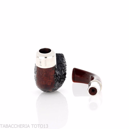 Peterson Newgrange spigot Sandblasted 221 Fishtail Bent Billiard - Pipe
